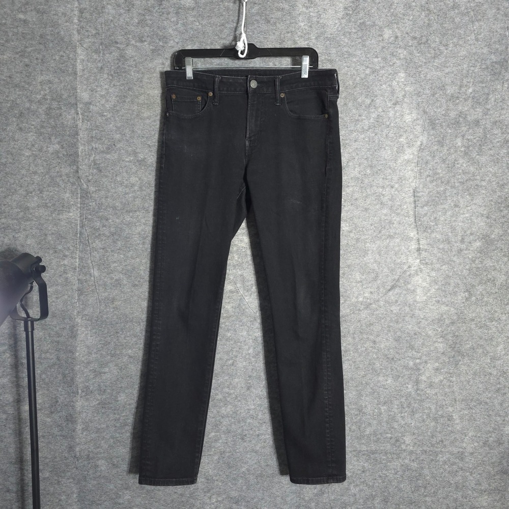 American Eagle Airflex+ Slim Jeans Mens 32x32 Black Stretch Denim Tapered Leg